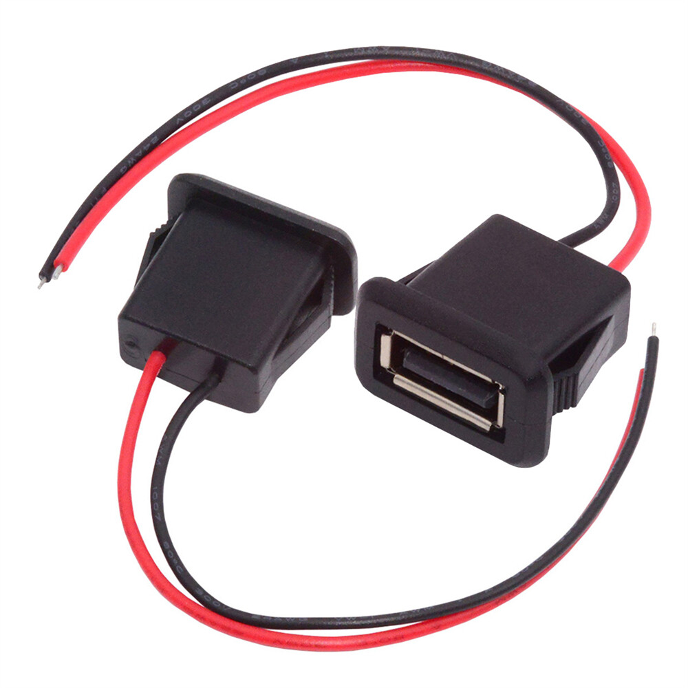 Cablecy 2pcs/set DIY OEM Type A Female Socket to 2Pin Open Cable Latch Mount