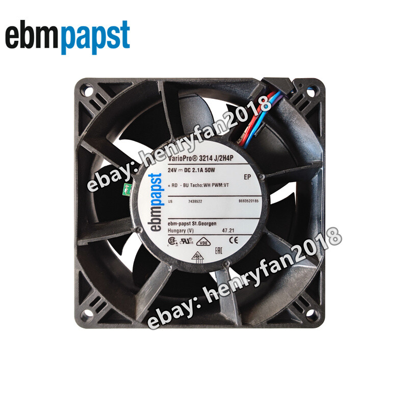 1pc Ebmpapst Fan 3214J/2H4P Axial Fan 24VDC 2.1A 50W 92*92*38mm Cooling Fan