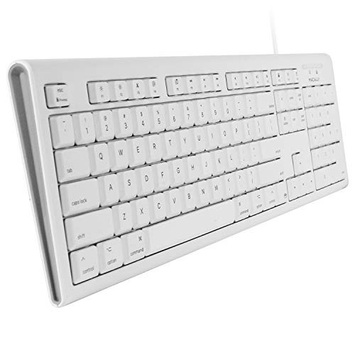 Macally White 104 Key Full Size USB Keyboard for Mac (qkey)