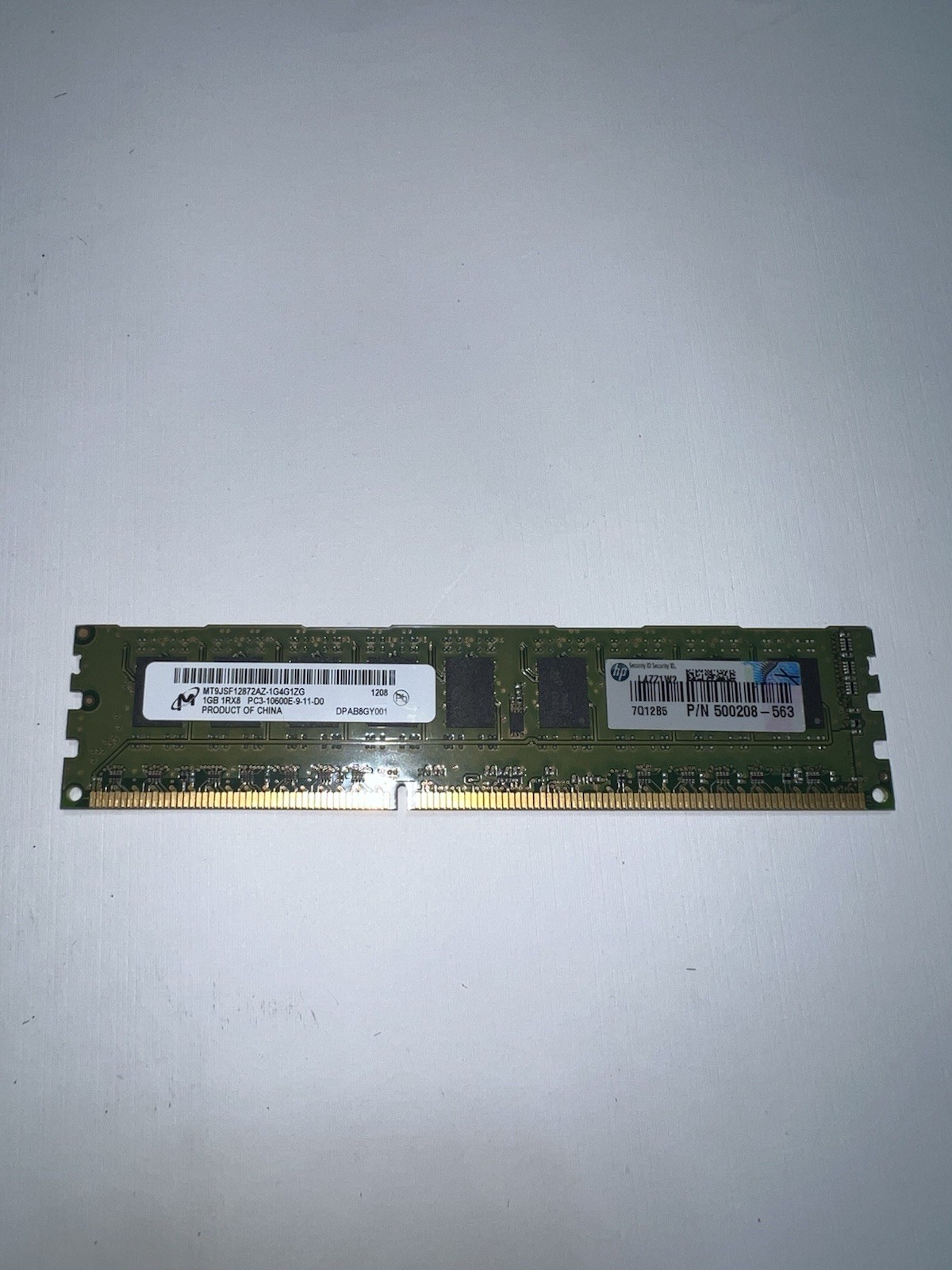 Lot of 26 - 500208-563 HP 1GB PC3-10600 DDR3-1333MHz ECC Unbuffered CL9 DIMM
