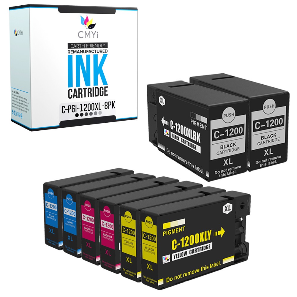 CMYi 8-Pack Compatible PGI-1200XL Ink Cartridges fits Canon MAXIFY MB2120 MB2320
