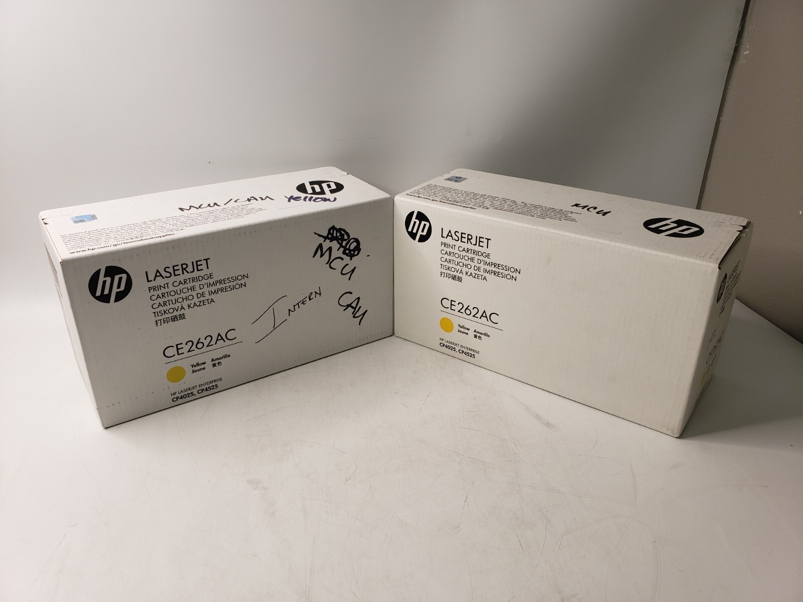 Lot Of 2 HP CE262AC Yellow Toner Cartridge Genuine LaserJet CP4525 CP4025