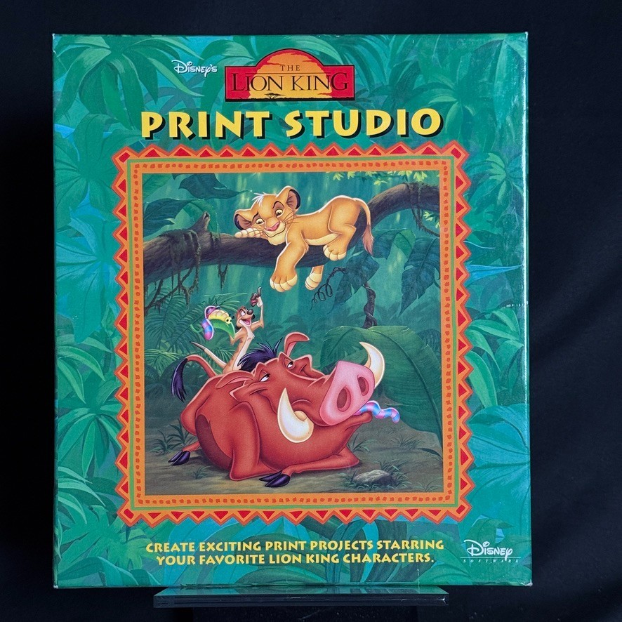 Disney Lion King Print Studio 1995 PC Windows 3.5 Floppy Big Box Complete 3 Disk