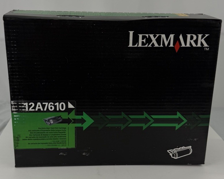 Lexmark 12A7610 Genuine OEM Black High Yield Toner Cartridge NEW NIB Sealed