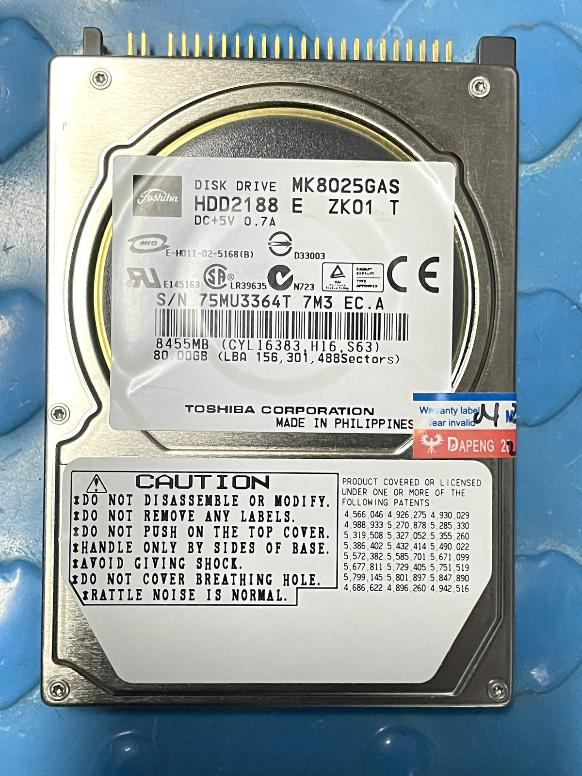 10pcs TOSHIBA MK8025GAS 80 GB 2.5" 4200 RPM 8 MB PATA Hard Disk Drive HDD