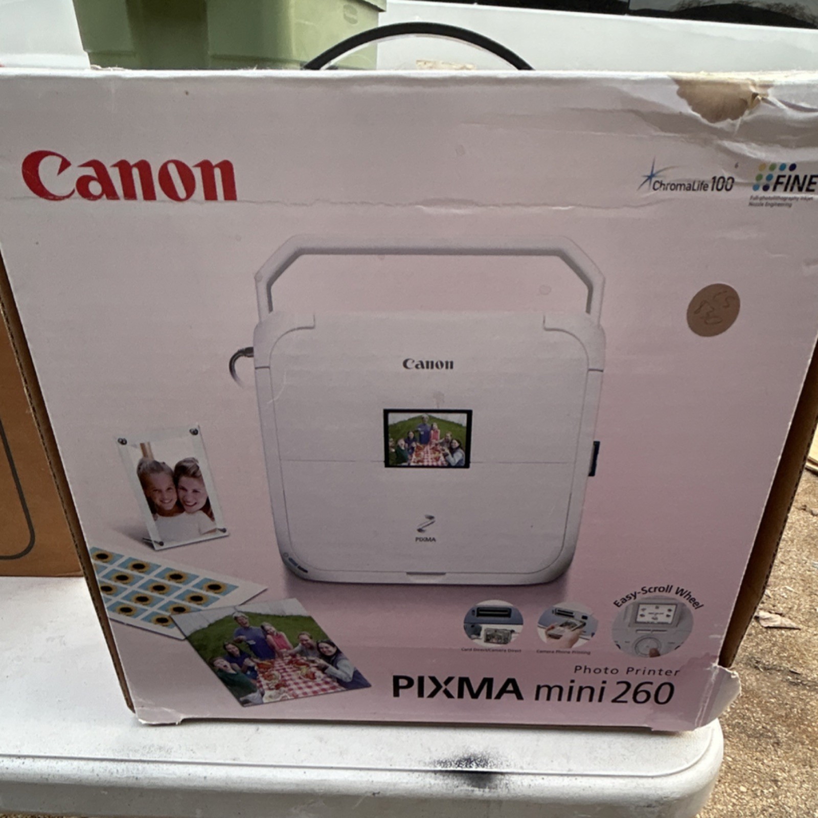 Canon PIXMA mini 260 Portable Inkjet Color Photo Printer USB 9600x2400 DPI 4x6in