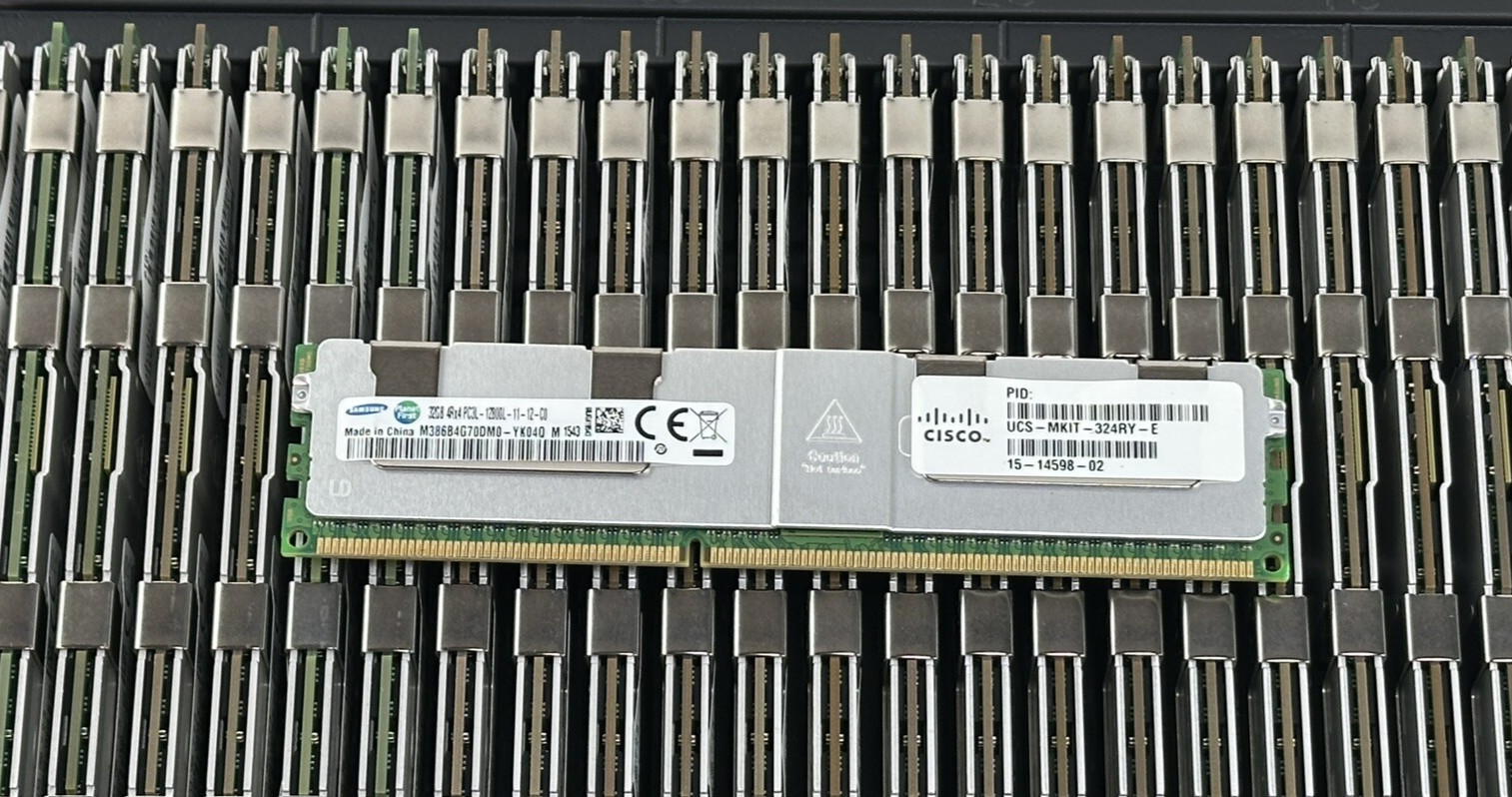 Genuine Cisco 1x PC3L 32GB 4Rx4 PC3-12800L ECC LRDIMM Server Memory RAM Samsung