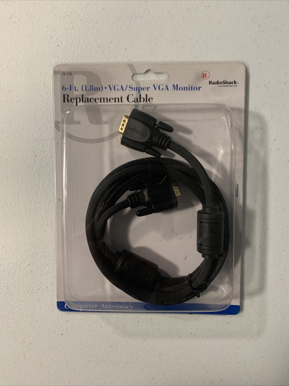 Brand New Radio Shack VGA/Super VGA 6’ Replacement Cable Male to Male 26-276