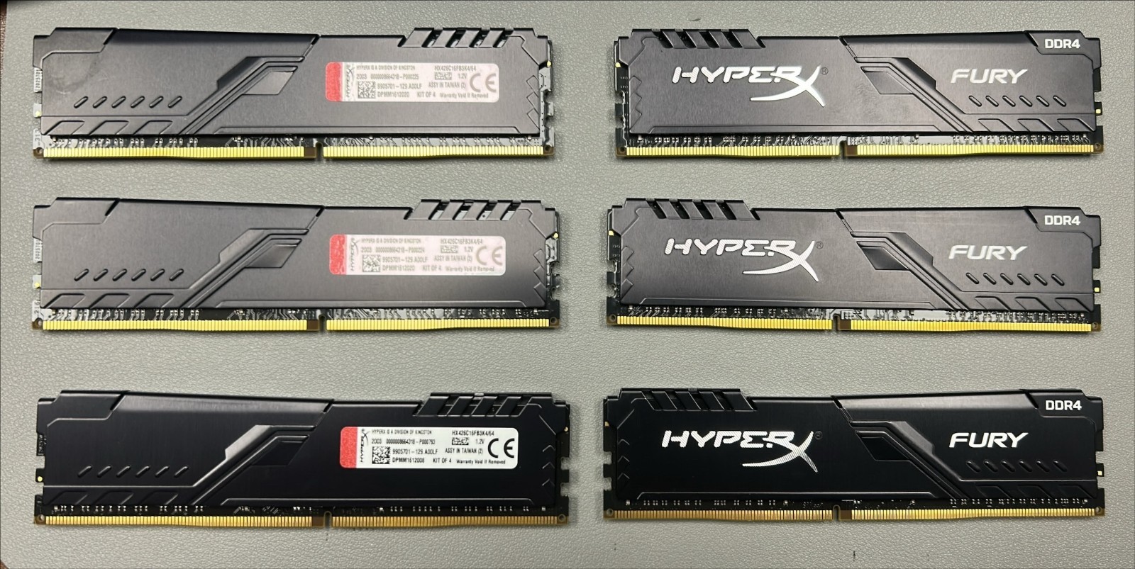 Kingston HyperX Fury 96Gb (6x16GB) DDR4 Memory PC RAM HX426C16FB3K4/64