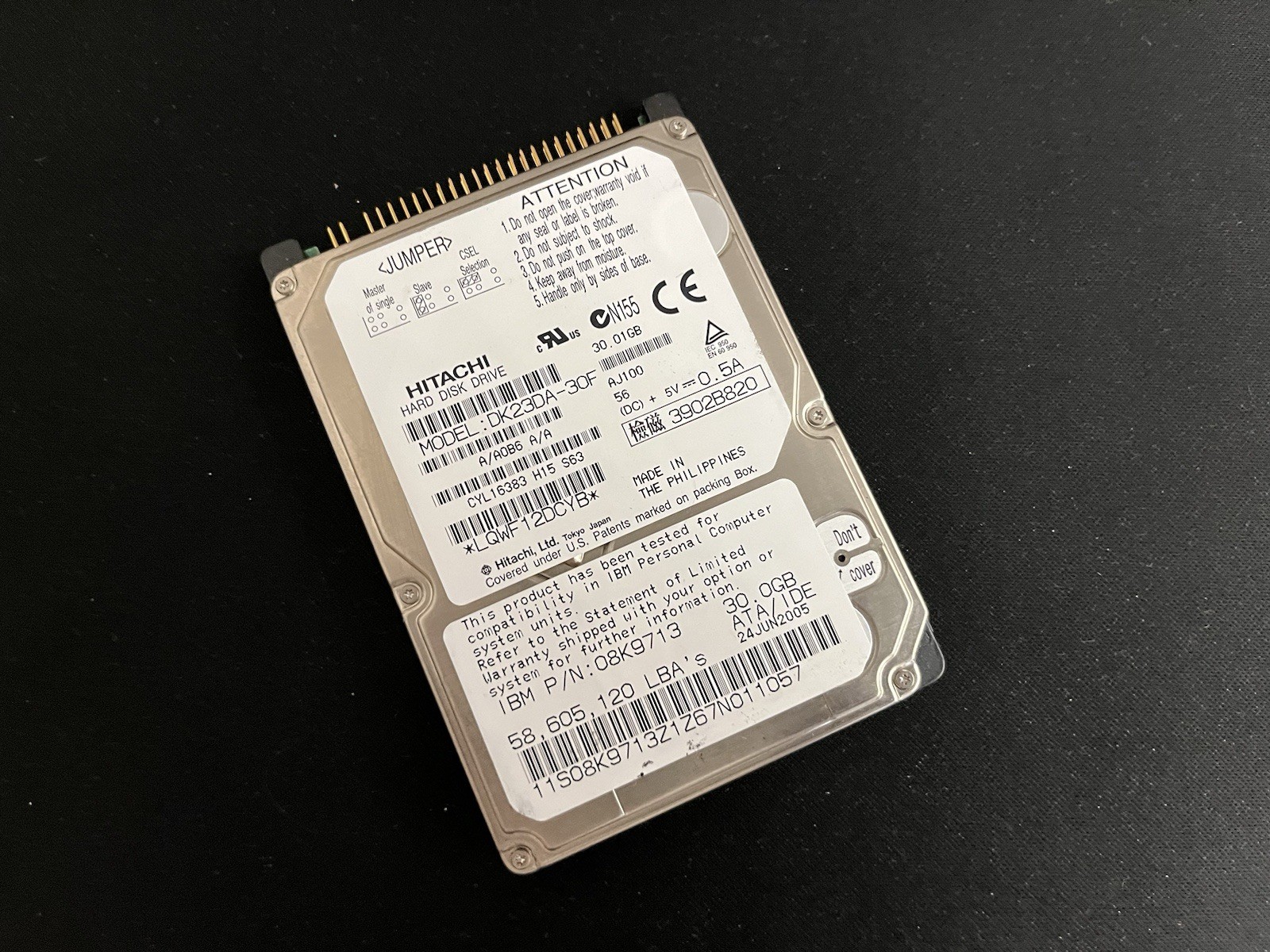 Hitachi 30GB 2.5" IDE Laptop Hard Drive DK23DA-30F 4200rpm 2MB Tested