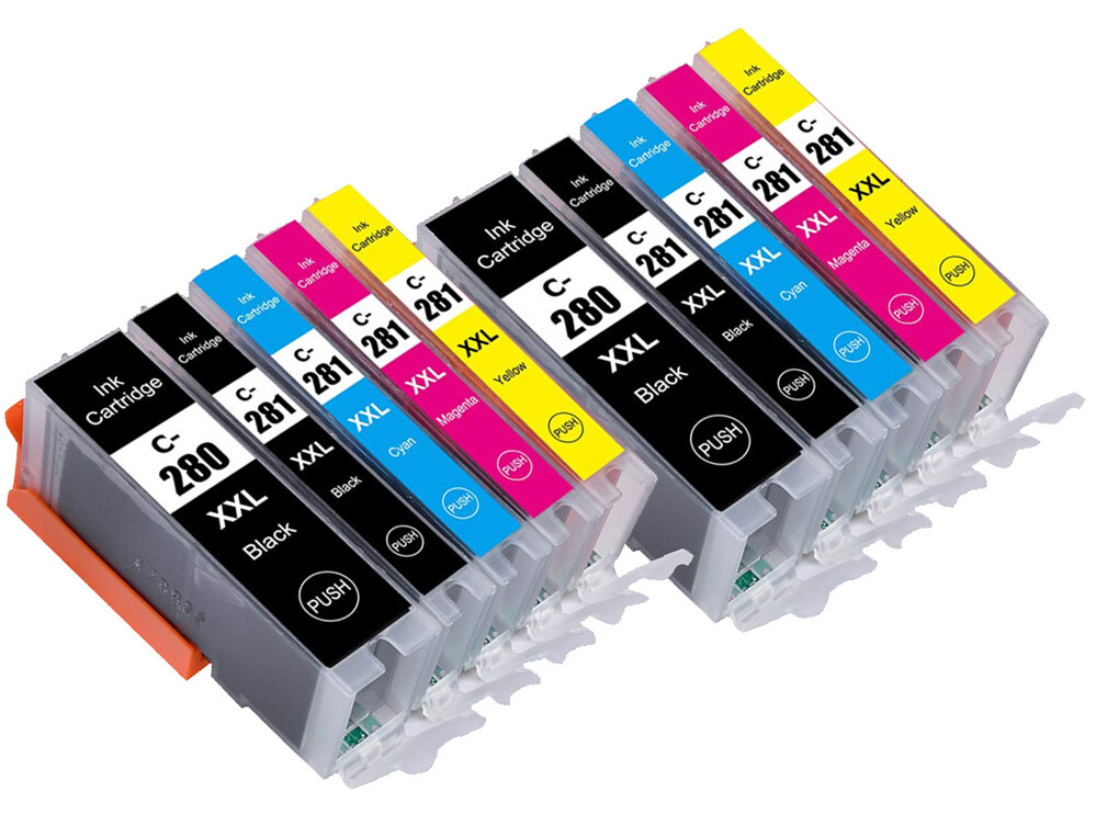 10Pk Premium Ink Cartridges for PGI 280 CLI 281 Canon TR8622A TR8620A TR8520
