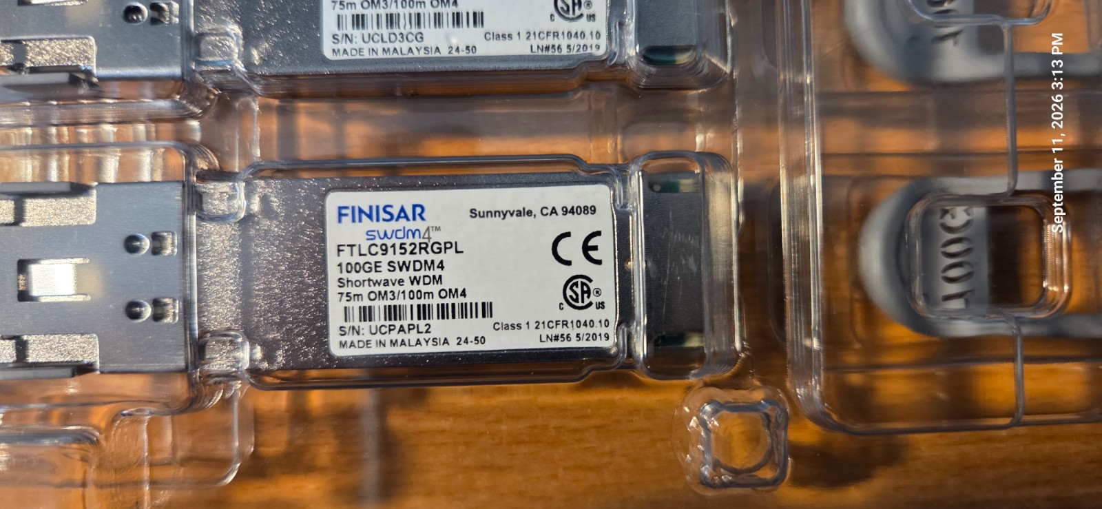 [FINISAR] FTLC9152RGPL 100G 100m SWDM4 QSFP28 Optical Transceiver / Lot of 12
