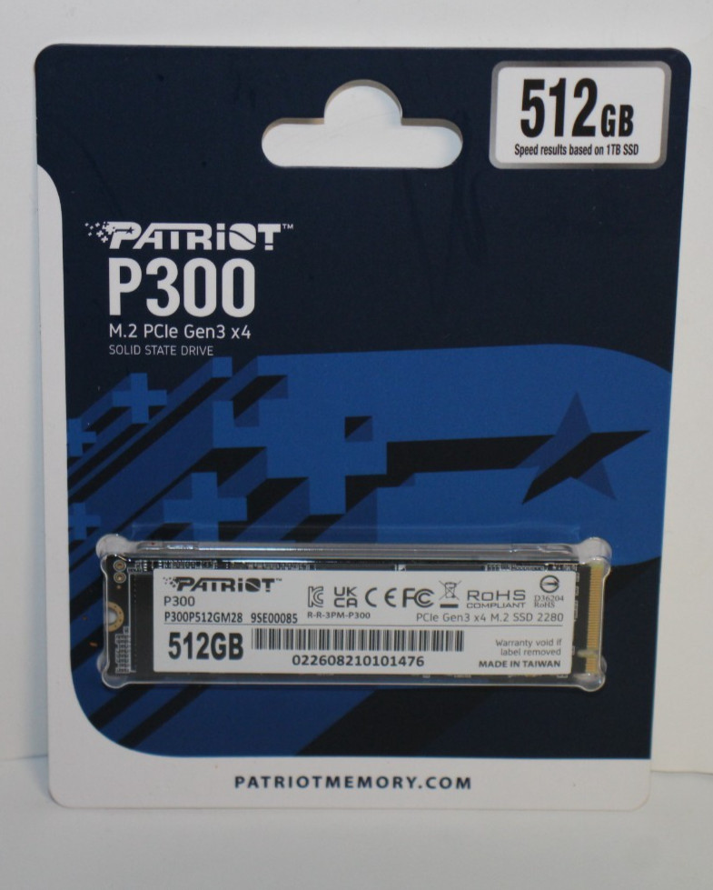 Patriot P300 M.2 2280 512GB PCIe Gen3 x4, NVMe Internal Solid State Drive