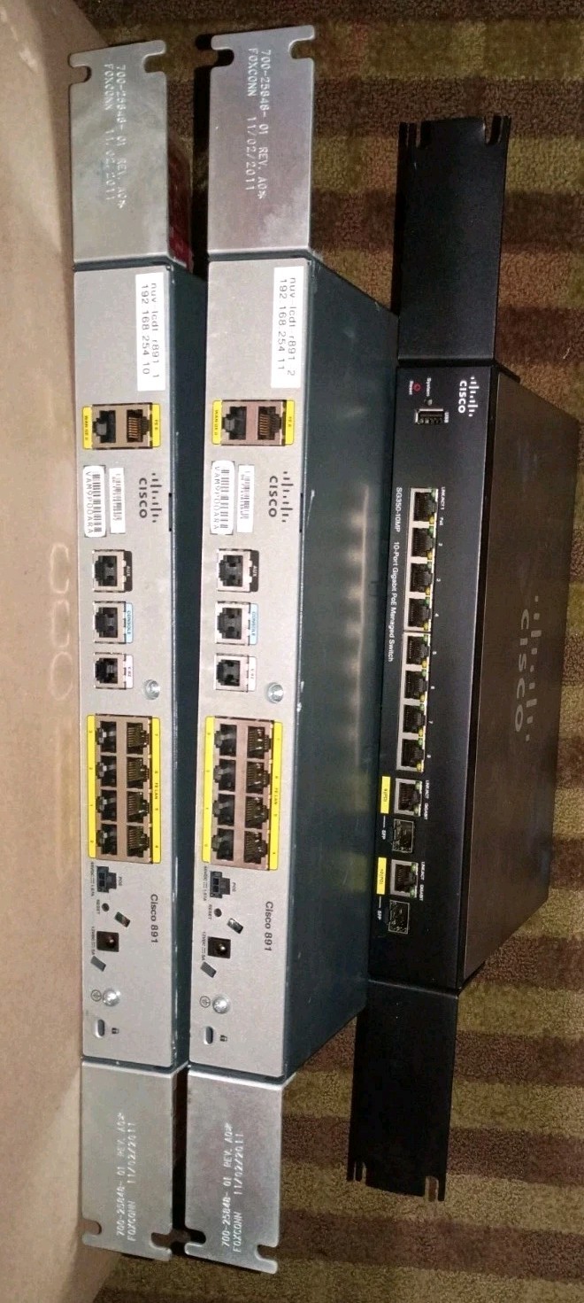 3 Lot Cisco  SG350-10MP Gigabit PoE Managed Ethernet Network & 891 Routers Used
