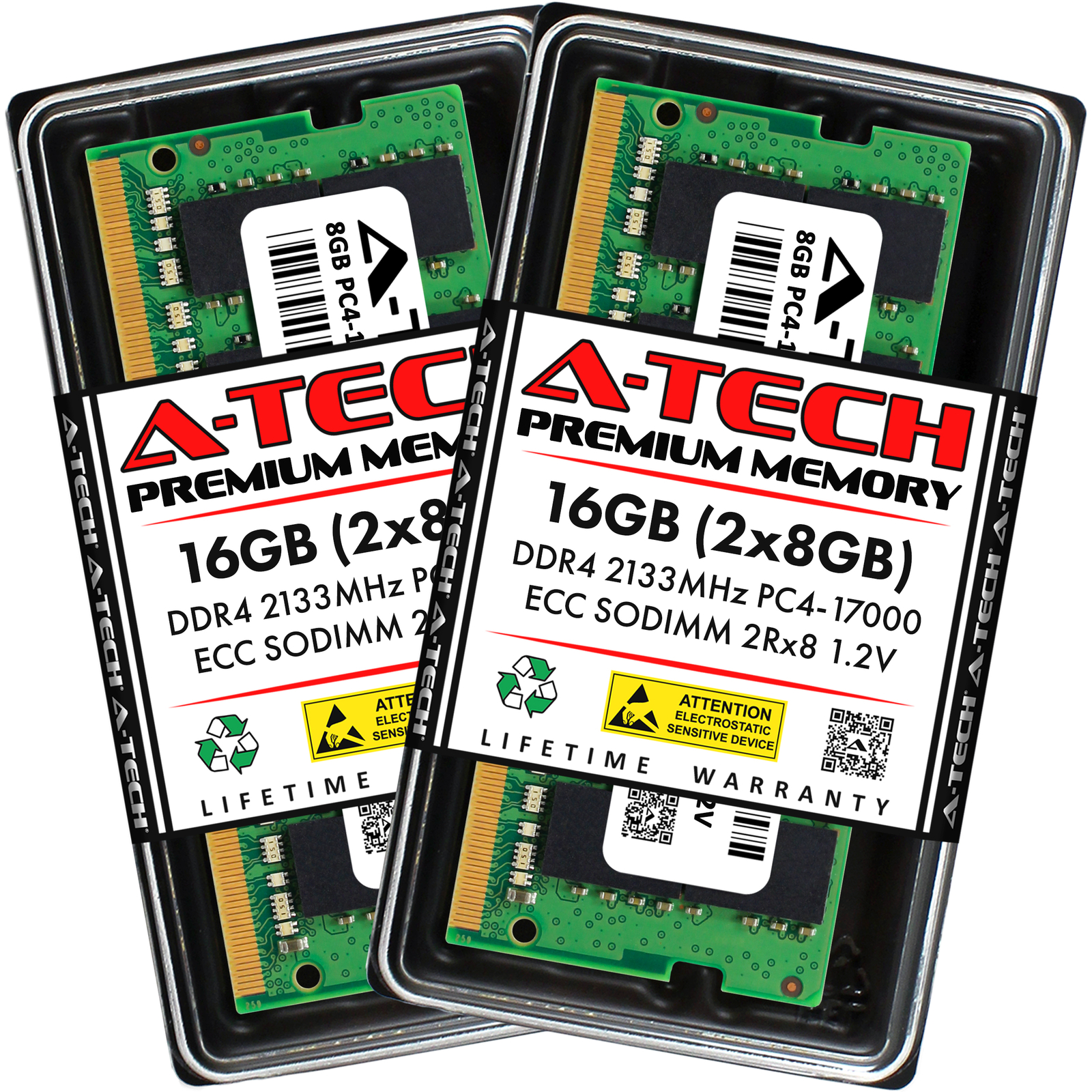 A-Tech 16GB 2x 8GB 2Rx8 PC4-17000 DDR4 2133MHz ECC UNB SO-DIMM Server Memory RAM