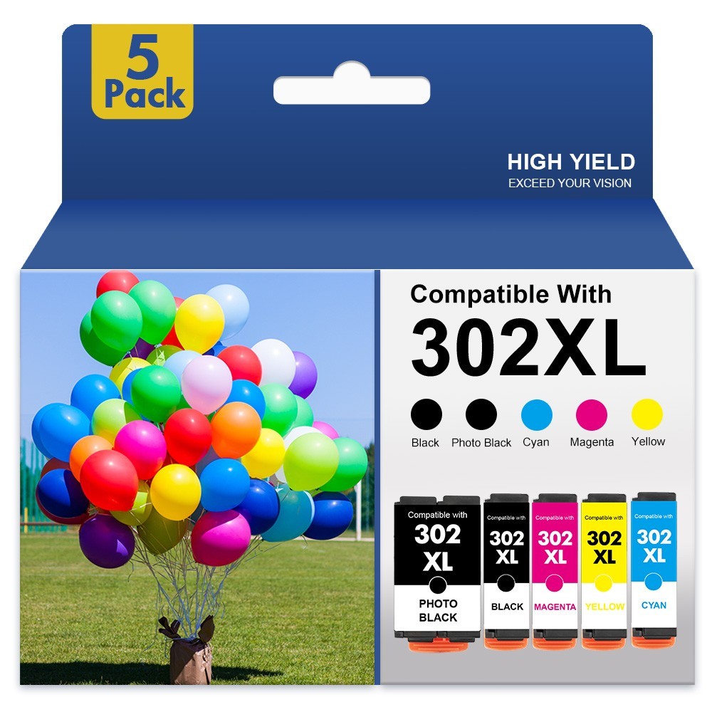 5Pack 302 XL T302XL Ink For Epson Expression Premium XP-6000 XP-6100 Printer