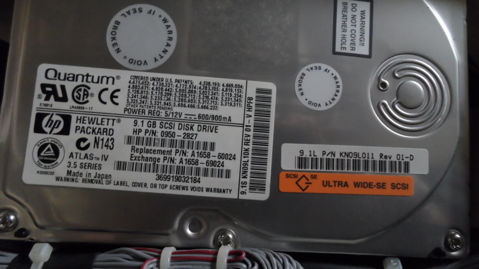 HP 9.1Gb SCSI 0950-2827 A1658-60024 A1658-69024 10K 68Pin HDD 3.5 for B180L