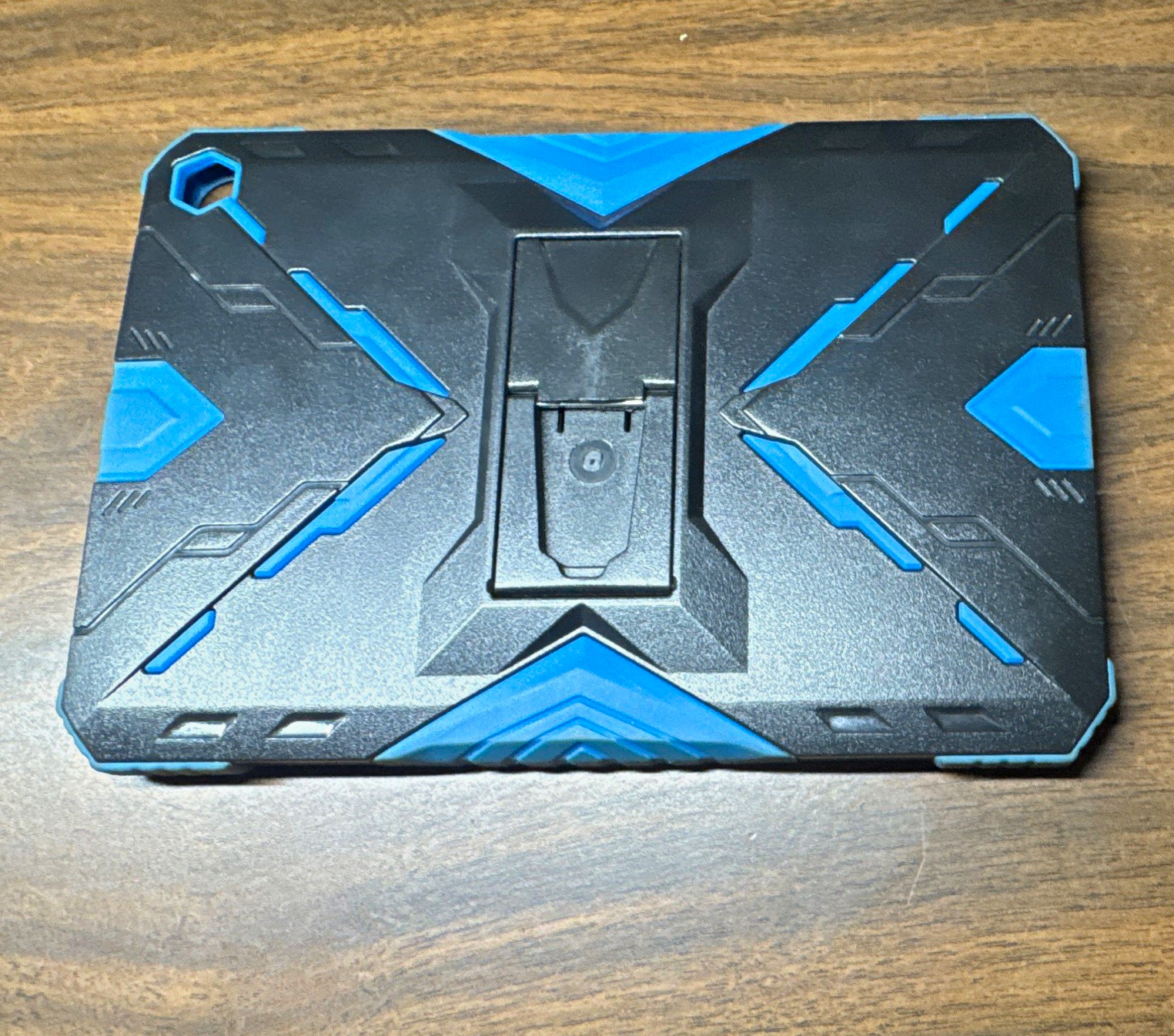Black/Blue Rugged Tablet Case Cover with Integrated Kickstand Stand