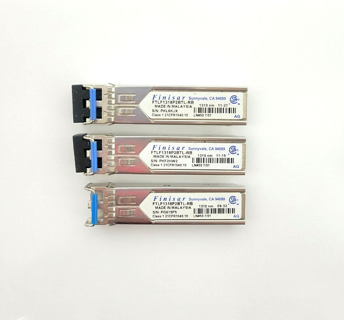 (LOT OF 3) - FINISAR FTLF1318P2BTL-RB 1310nm Optical Module USED.