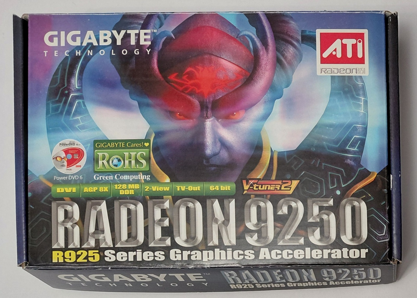 Gigabyte GV-R925128DE AGP Graphics Card (ATI Radeon 9250, 128MB, Original Box, Retro, 2004)