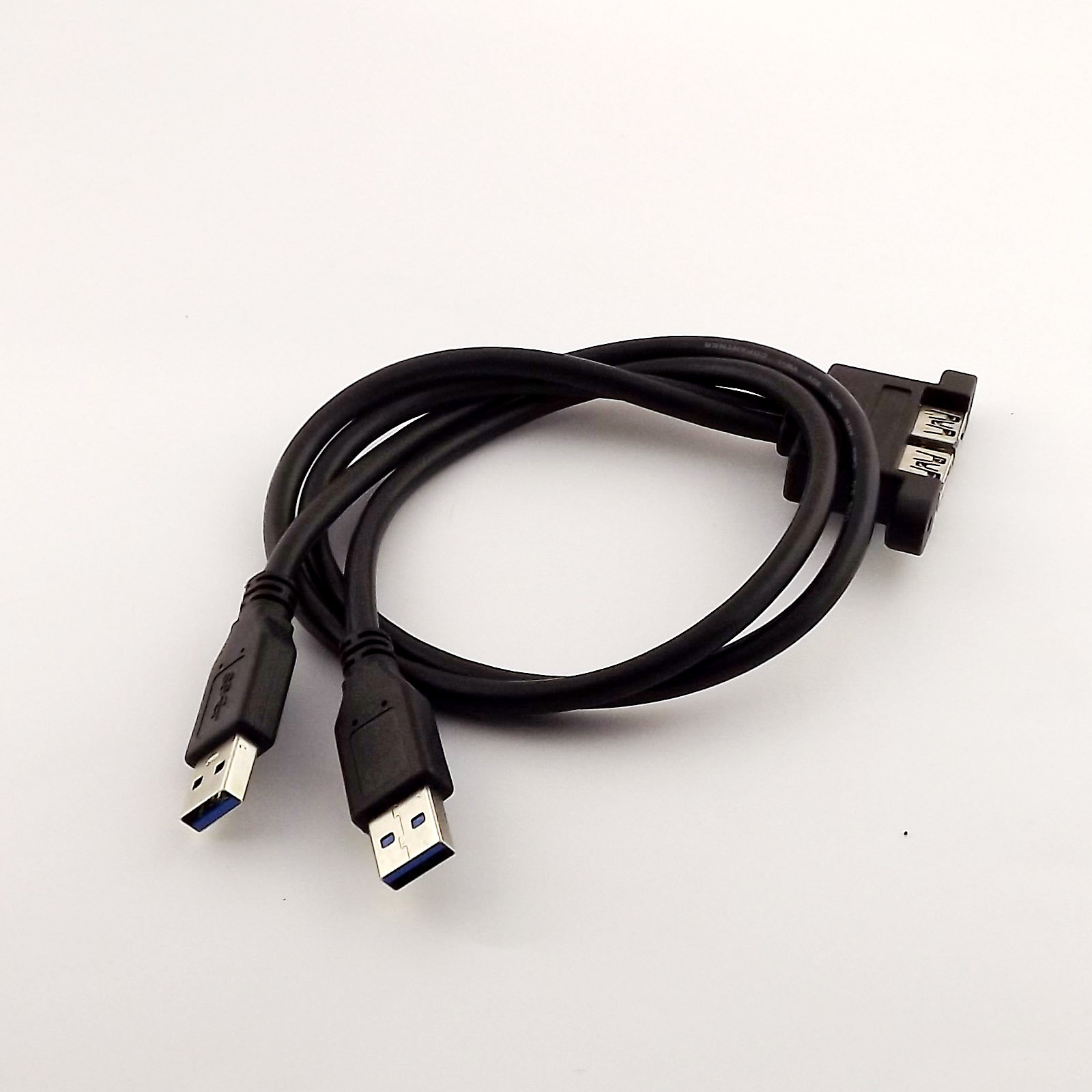 10x Dual USB 3.0 Male to Female w/ Screw Panel Mount Holes Extension Cable 1.5FT