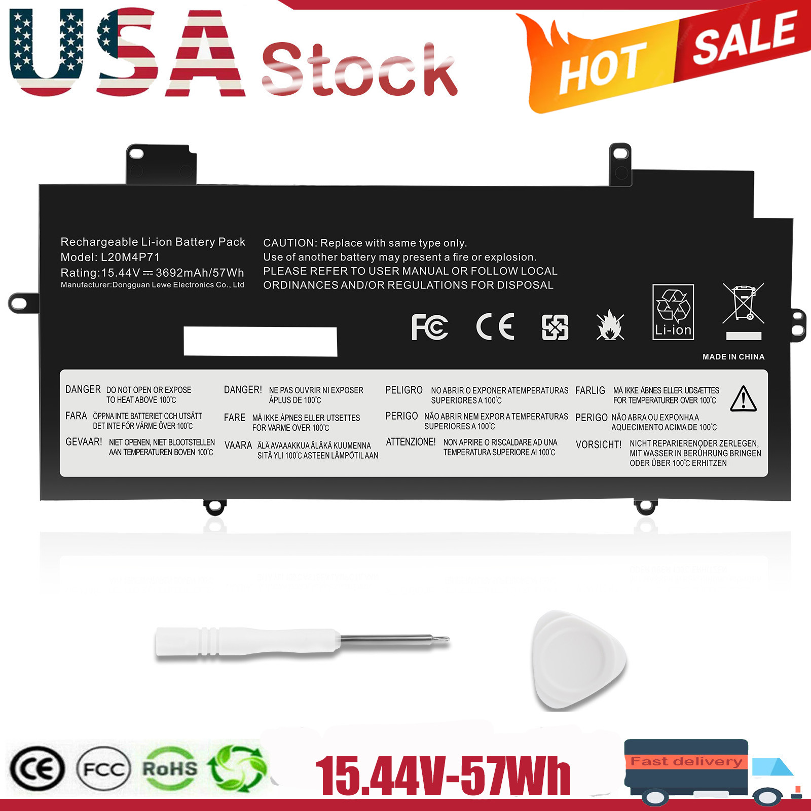 L20D4P71 L20C4P71 L20M4P741 Battery for Lenovo ThinkPad X1 Carbon 9th 10th 11th