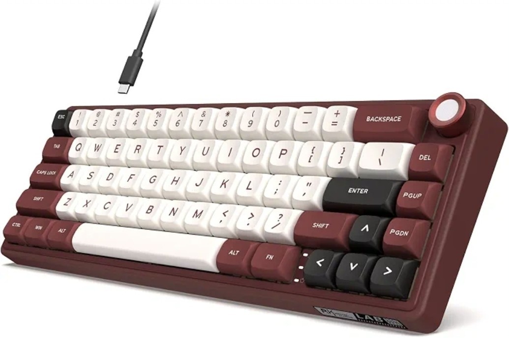 RK ROYAL KLUDGE R65 Wired Mechanical Keyboard with Volume Knob, 60% Percent RGB 