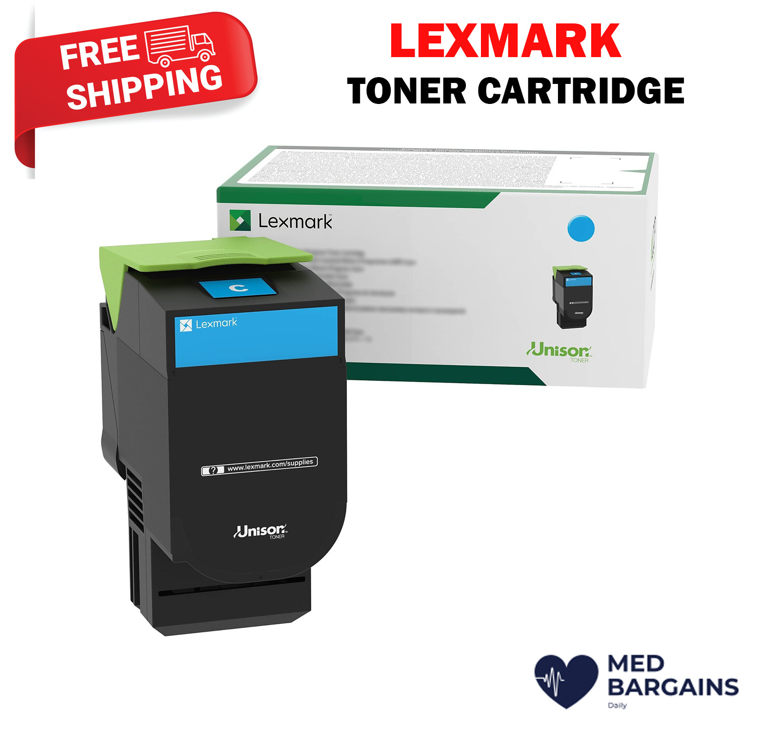Lexmark 70C1HC0 Cyan High Yield Toner Cartridge - Cyan Color