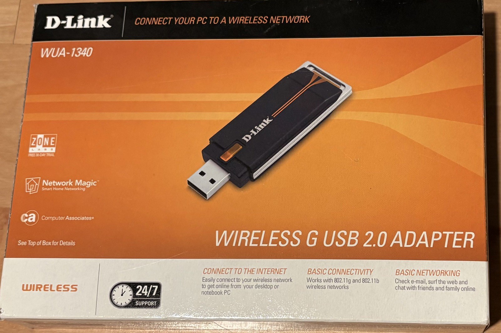 D-Link Wireless G USB Adapter (DWA-110) + USB Cradle Used In Box Working Cond.