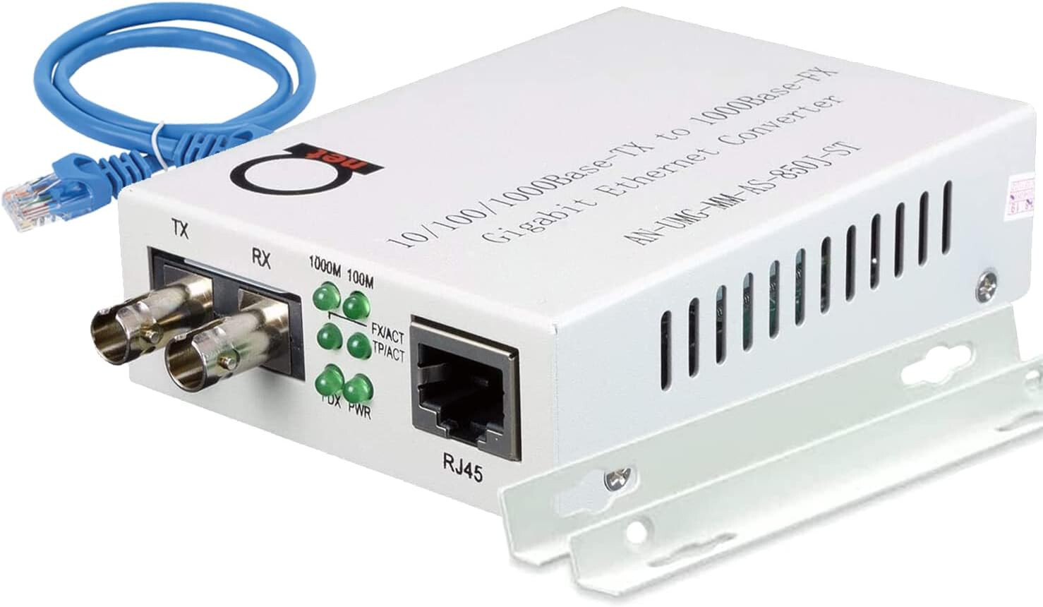 Multimode ST Gigabit Fiber Media Converter - Built-In ST Fiber Module 550 M (0.3