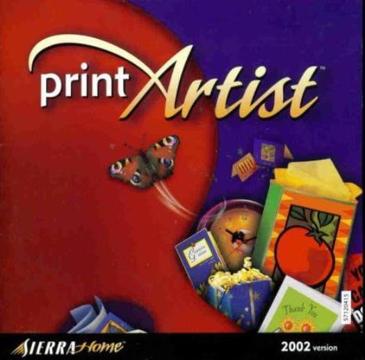 Print Artist 2002 Gold PC CD design create scrapbooks party projects publishing