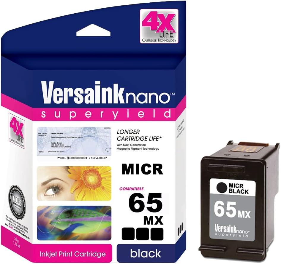 -Nano 65 MX Black MICR Ink Cartridge for Check Printing
