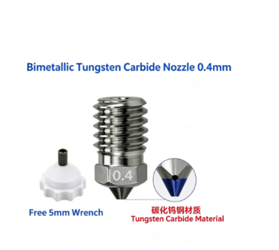 Huasu V3.0 High-Quality Bimetallic Tungsten Carbide Nozzle 0.4/0.6/0.8mm
