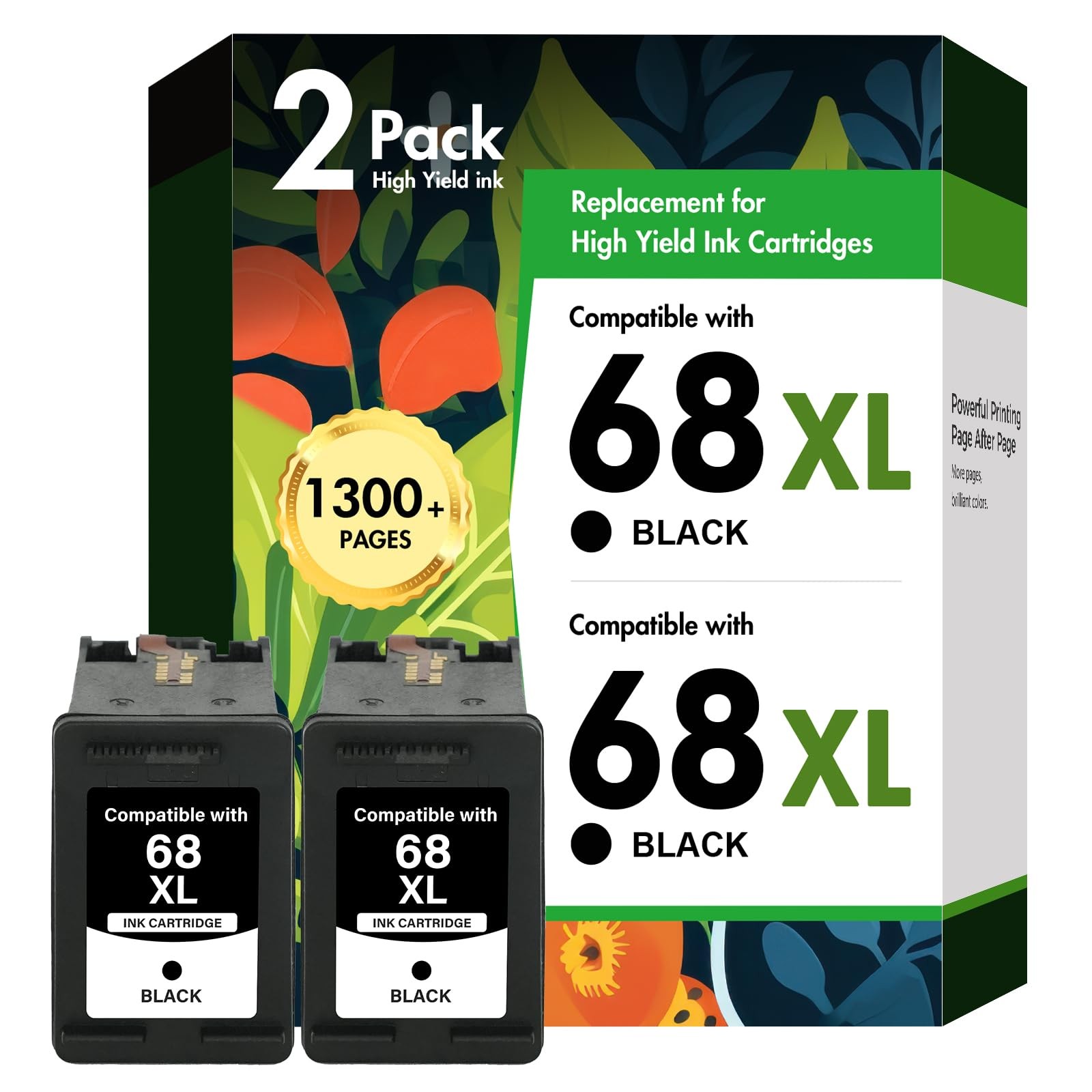68XL Black Ink 2-PacK High Yield