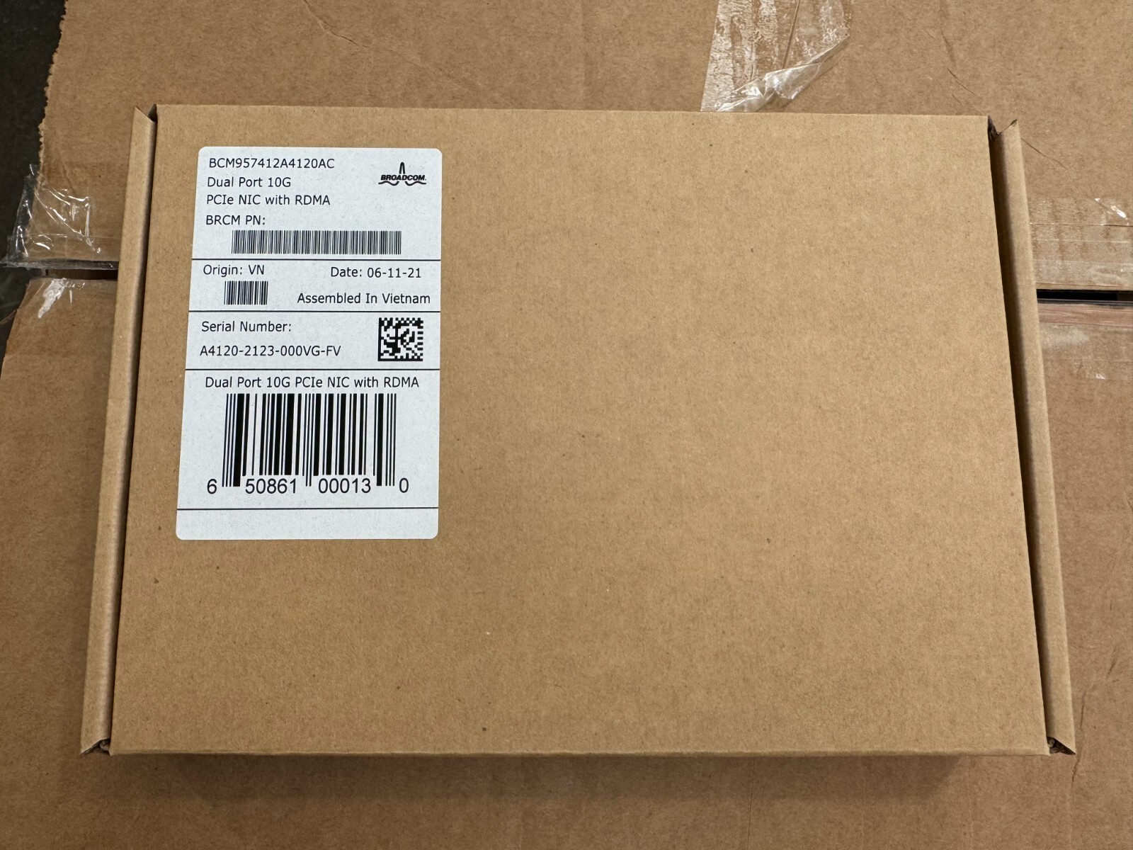 New Broadcom Dual Port 10G PCIe NIC BCM957412A4120AC