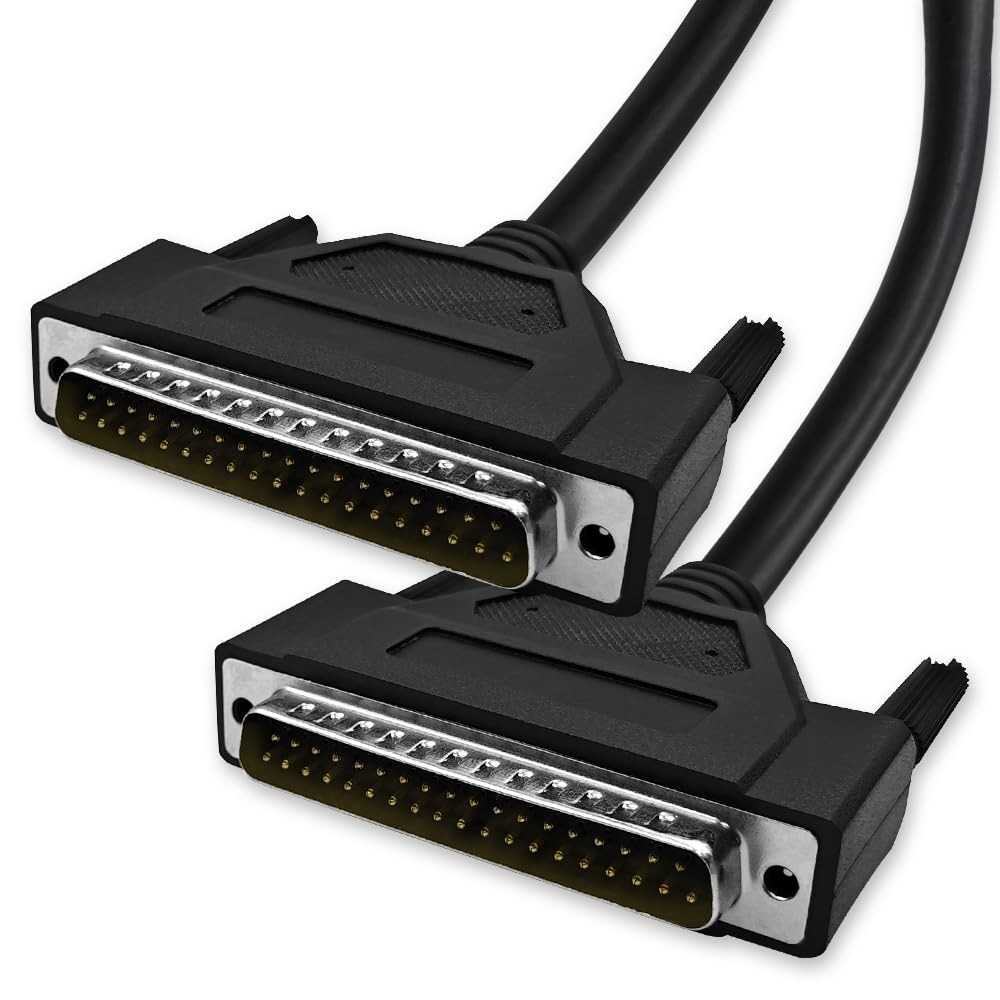 DB37 37 Pin 16 Ft 5m Straight Through Serial Cable Shielded Male Black Cord