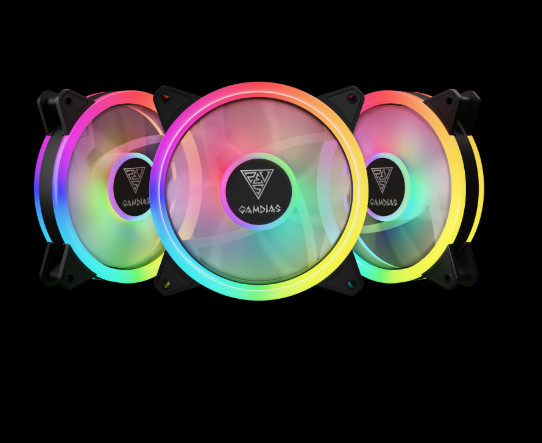 GAMDIAS AEOLUS M2-1203 Lite 120mm ARGB Gaming Cooling Fans- 3 pack