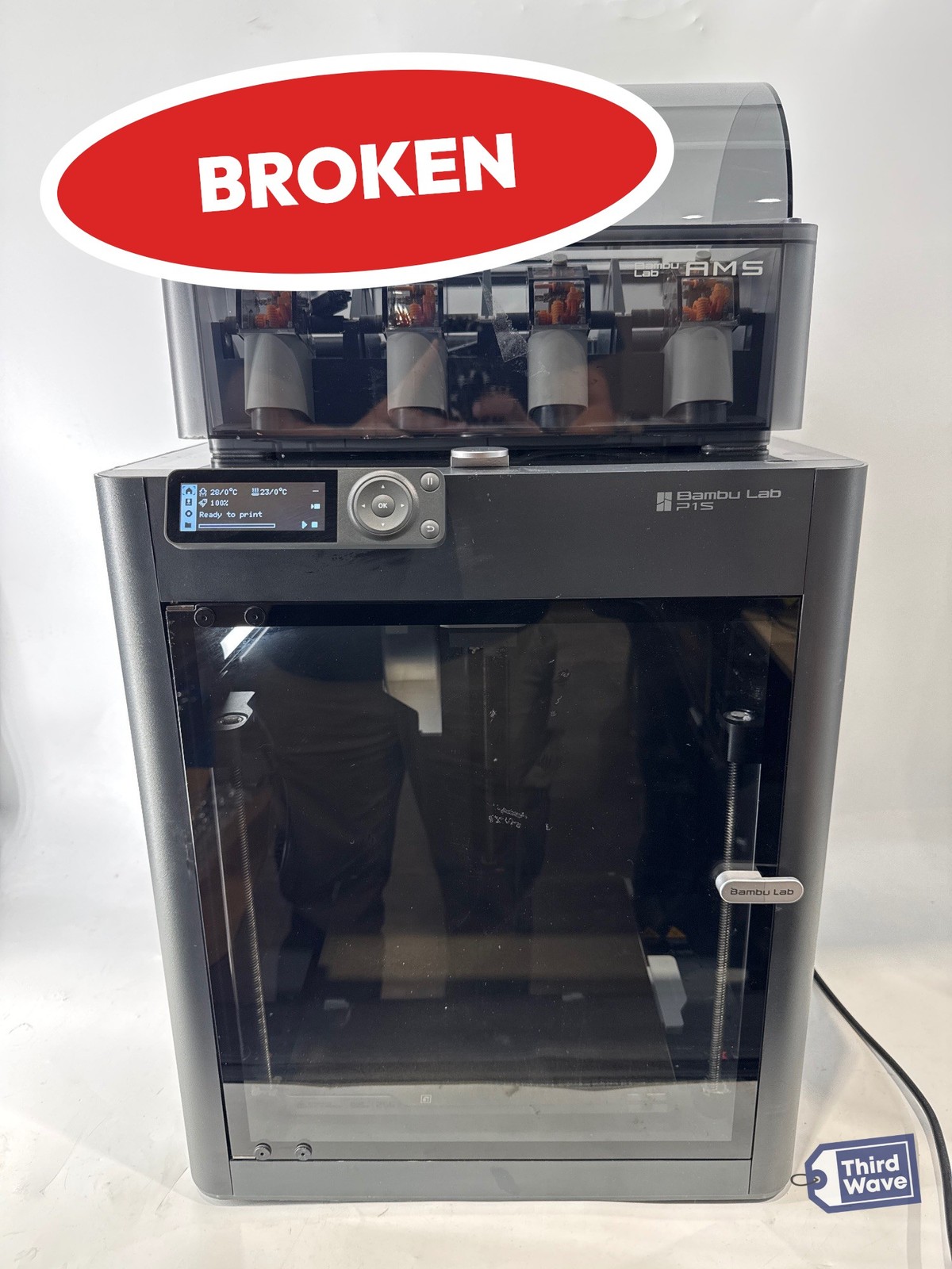 (BROKEN) Bambu Lab P1S Combo 3D Printer AMS Multi-Color High Speed Black (4)