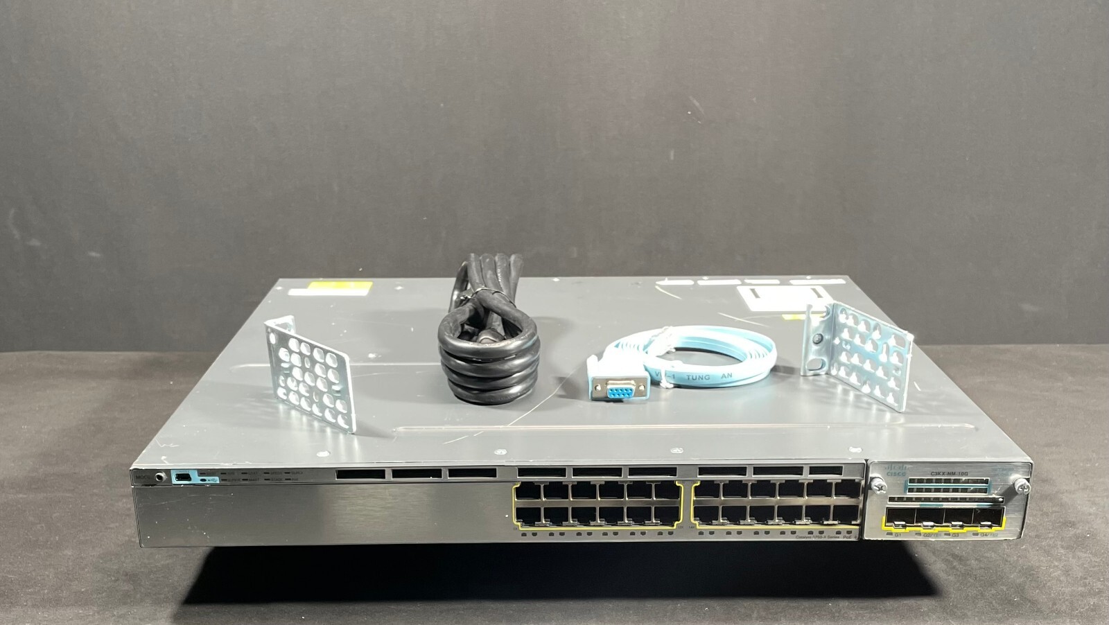 Cisco WS-C3750X-24P-S 24 Port PoE Gigabit Switch w/C3KX-NM-10G -Fast Ship