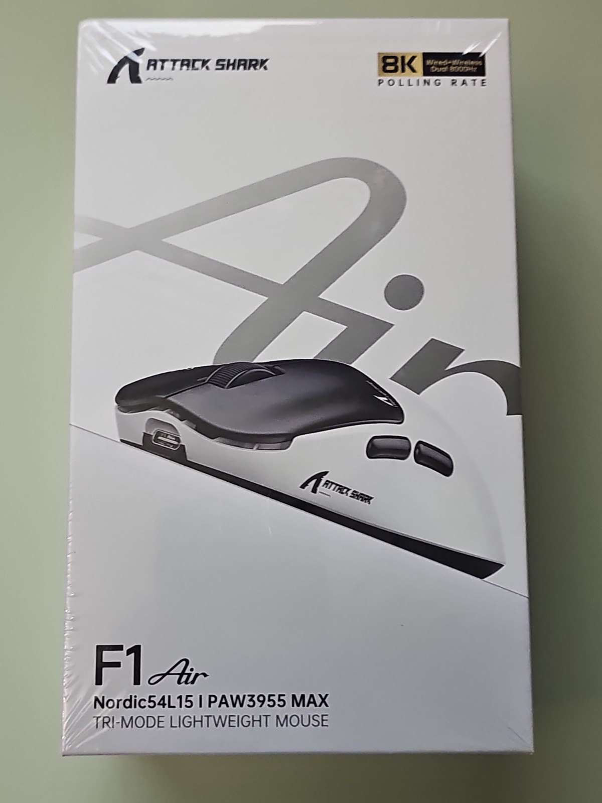 ATTACK SHARK F1AIR 39g Tri-Mode Wireless Gaming Mouse PAW3955MAX 8K Polling Rate