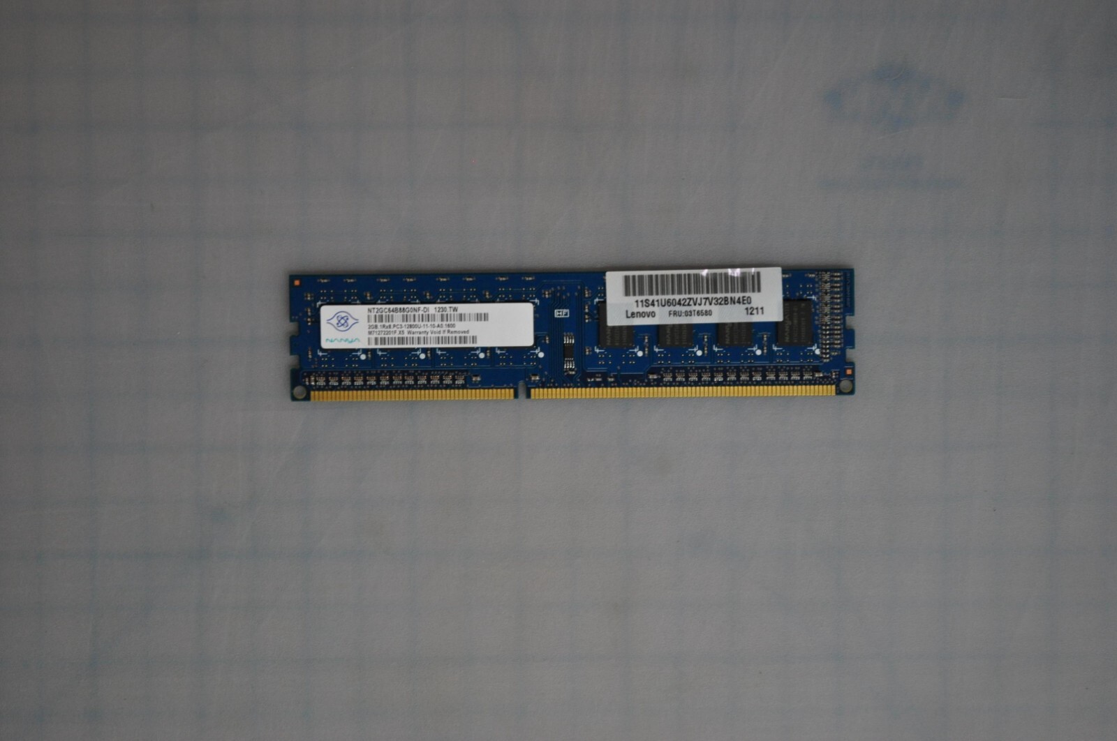 NANYA 2GB 1Rx8 256M X 64 PC3 12800 DDR3 800MHZ USED NT2GC64B88G0NF-DI