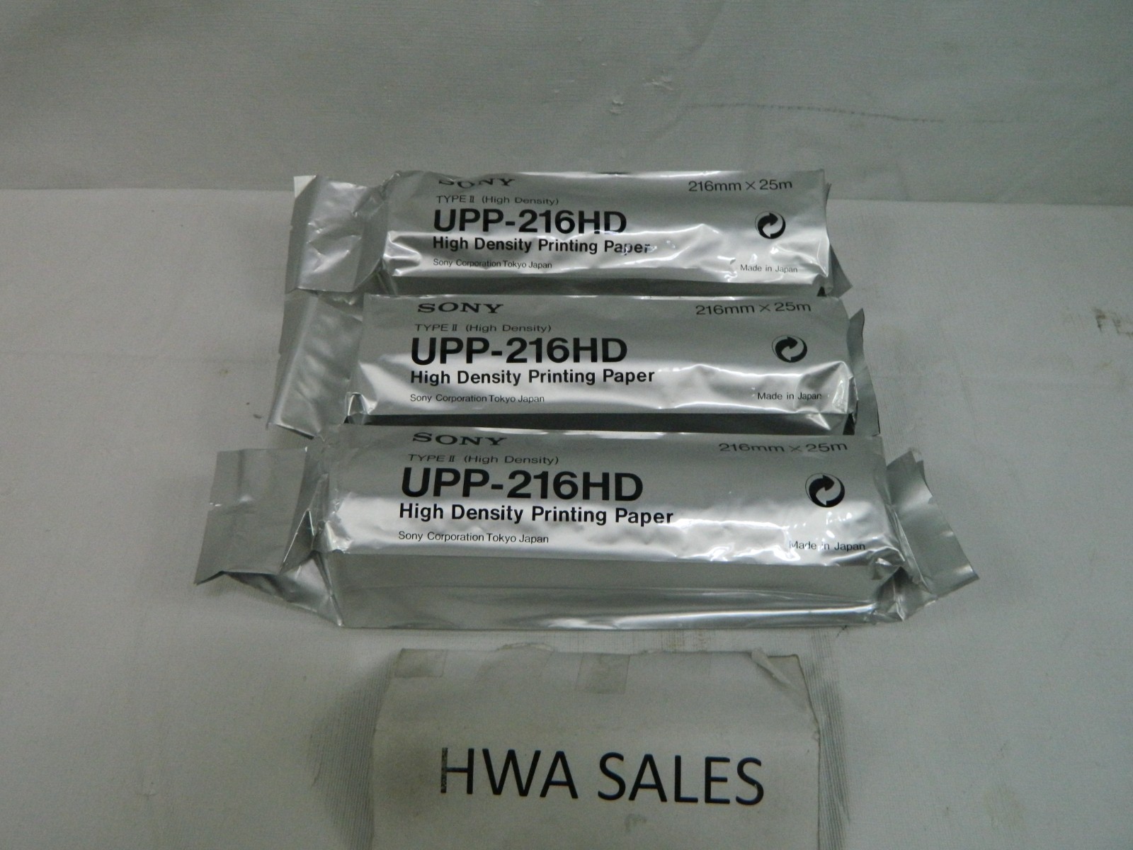 3 Genuine Sony UPP-216HD High Density Printing Paper 216mm X 25m SEALED NO BOX