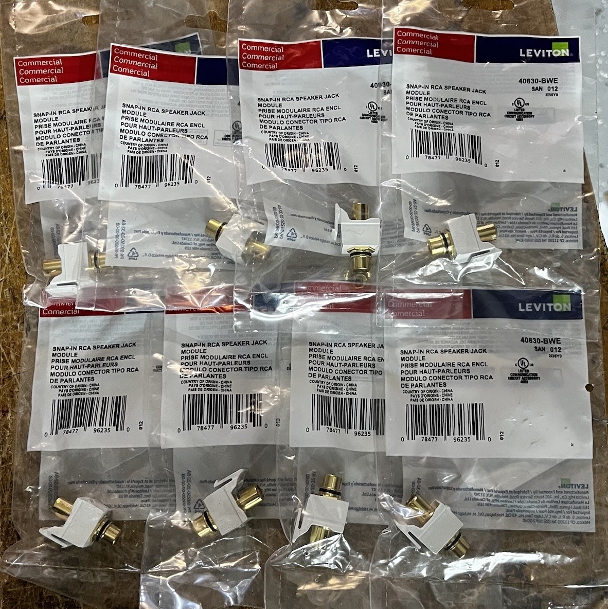 Lot of 8 Leviton Connector 40830-BWE - White - NEW (8 Pieces)