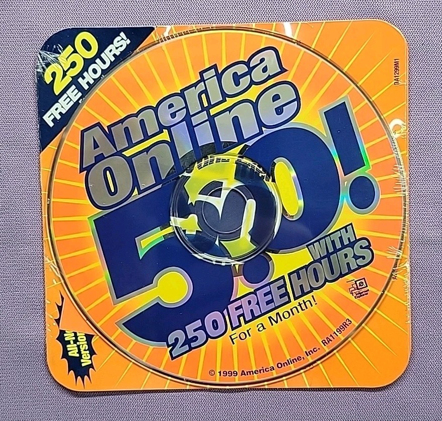 Vintage 1999 - AOL America Online 5.0 - Sealed - Software Install CD