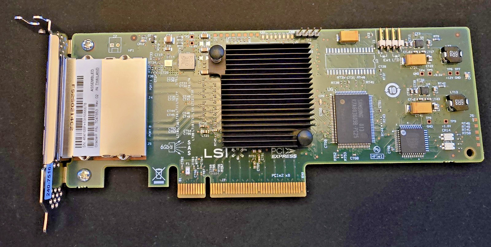 Sun Oracle 7047853 Dual Port 6GB SAS 6Gb/s PCI-E Host Bus Adapter SAS9200-8e