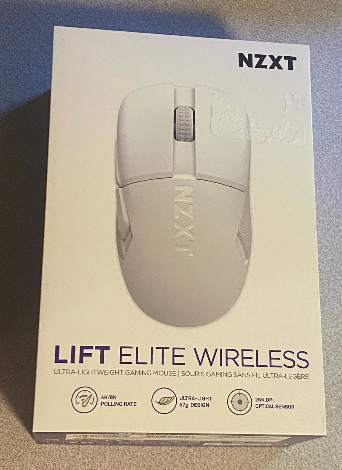 NZXT Lift Elite Wireless Ultra Lightweight Gaming Mouse White New 810074844123