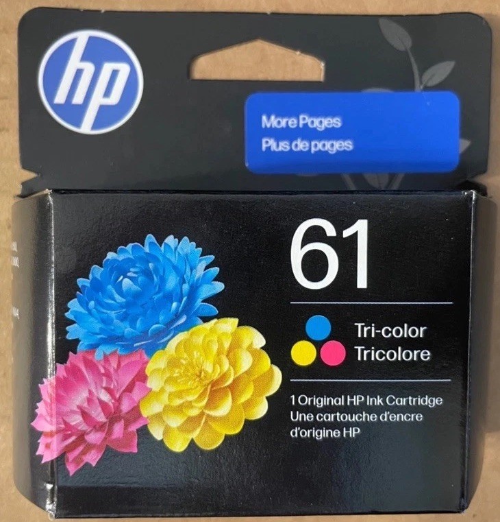 HP Genuine Ink Cartridge 61 Tri Color Brand New Factory Sealed Exp 01/2028 NIB