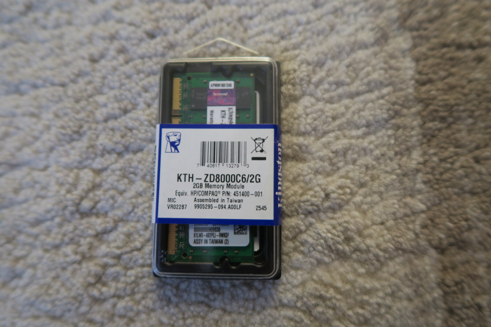 Kingston KTH-ZD8000C6/2G 2GB DDR2 SoDimm  PC2-6400 800Mhz Memory BRAND NEW