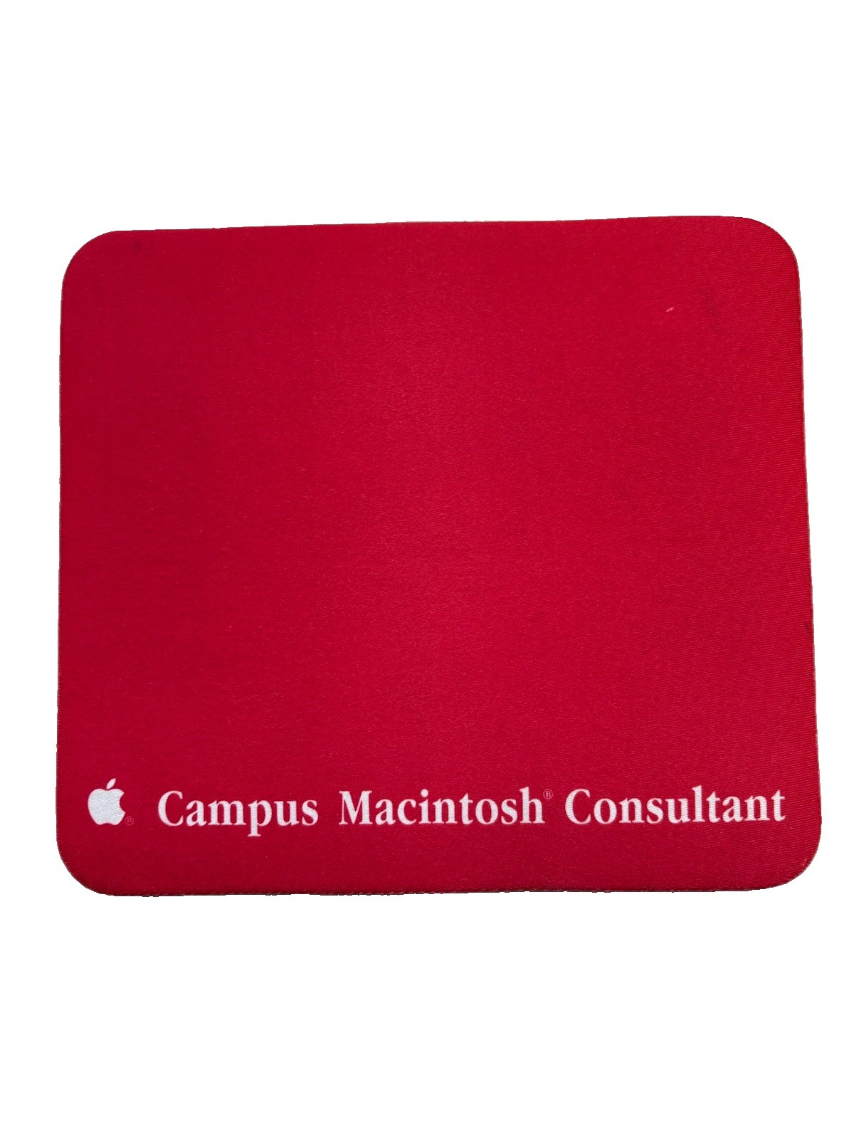 Vintage Apple Campus Macintosh Consultant Red Foam Mouse Pad Mat 80s 90s Mac