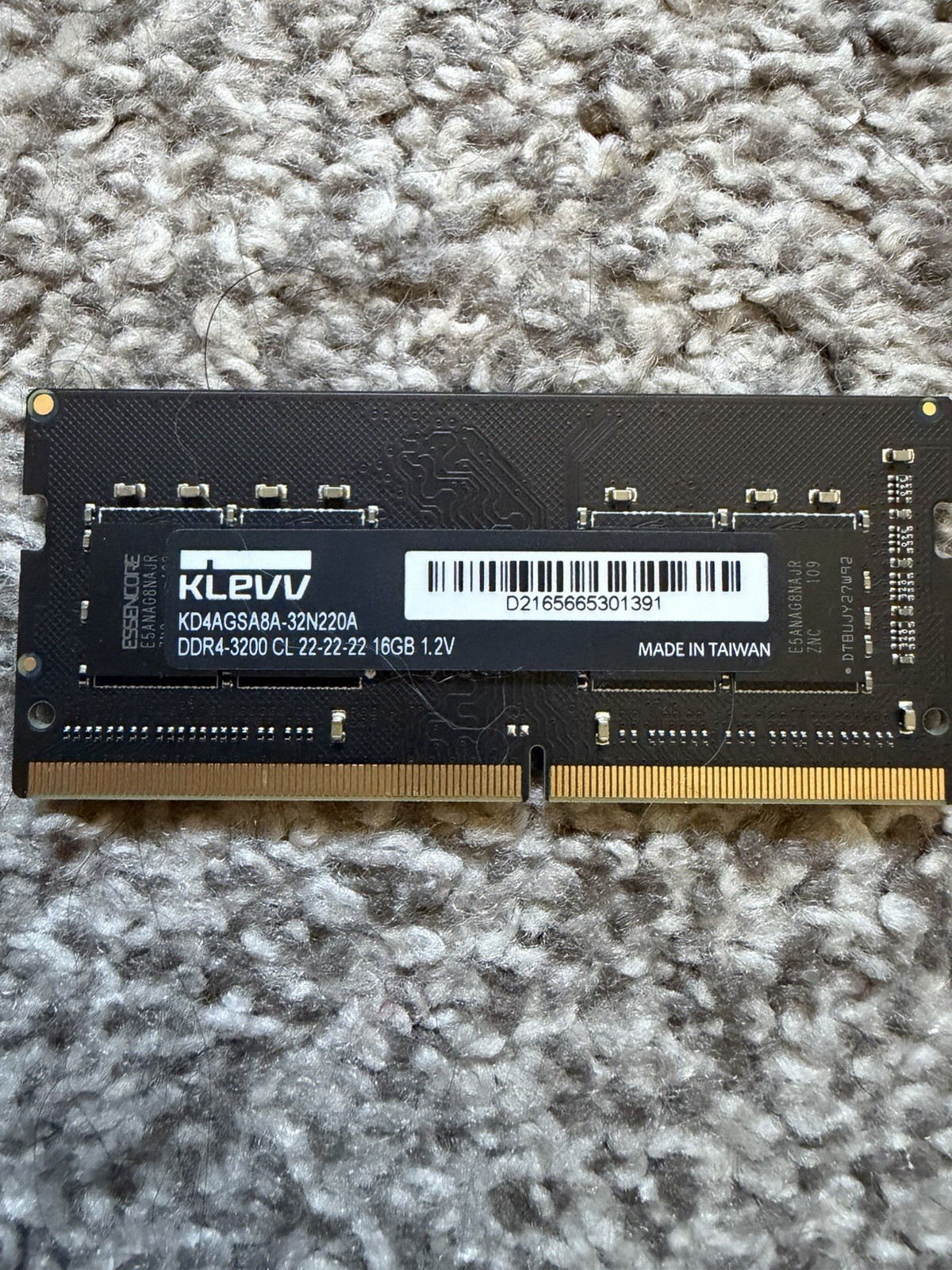 KLEVV 16GB DDR4 3200MHz CL22 1.2V SODIMM Laptop RAM Memory (One Stick)